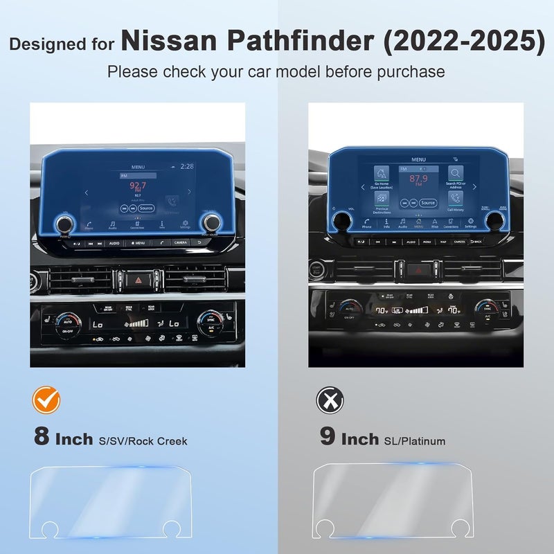 BSTW for 2024 Nissan Pathfinder Screen Protector for 2022-2024 Pathfinder S/SV 8-inch Touchscreen Display Bubble Free Soft Nano Protective Film 2PCS - Image 2